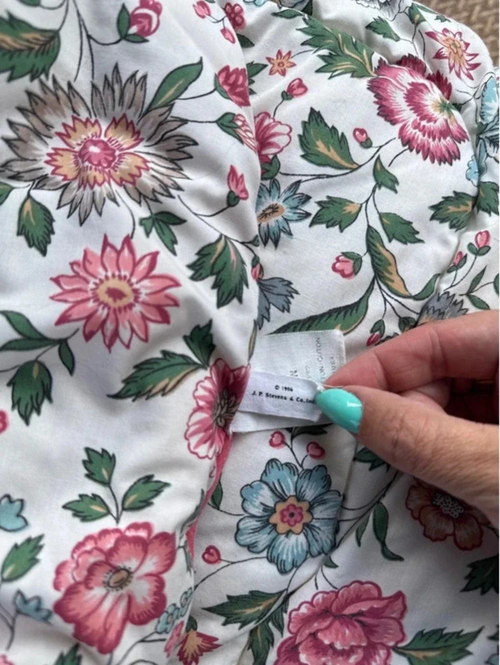 Vintage 1986 cottage core JP Steven’s & Co twin comforter